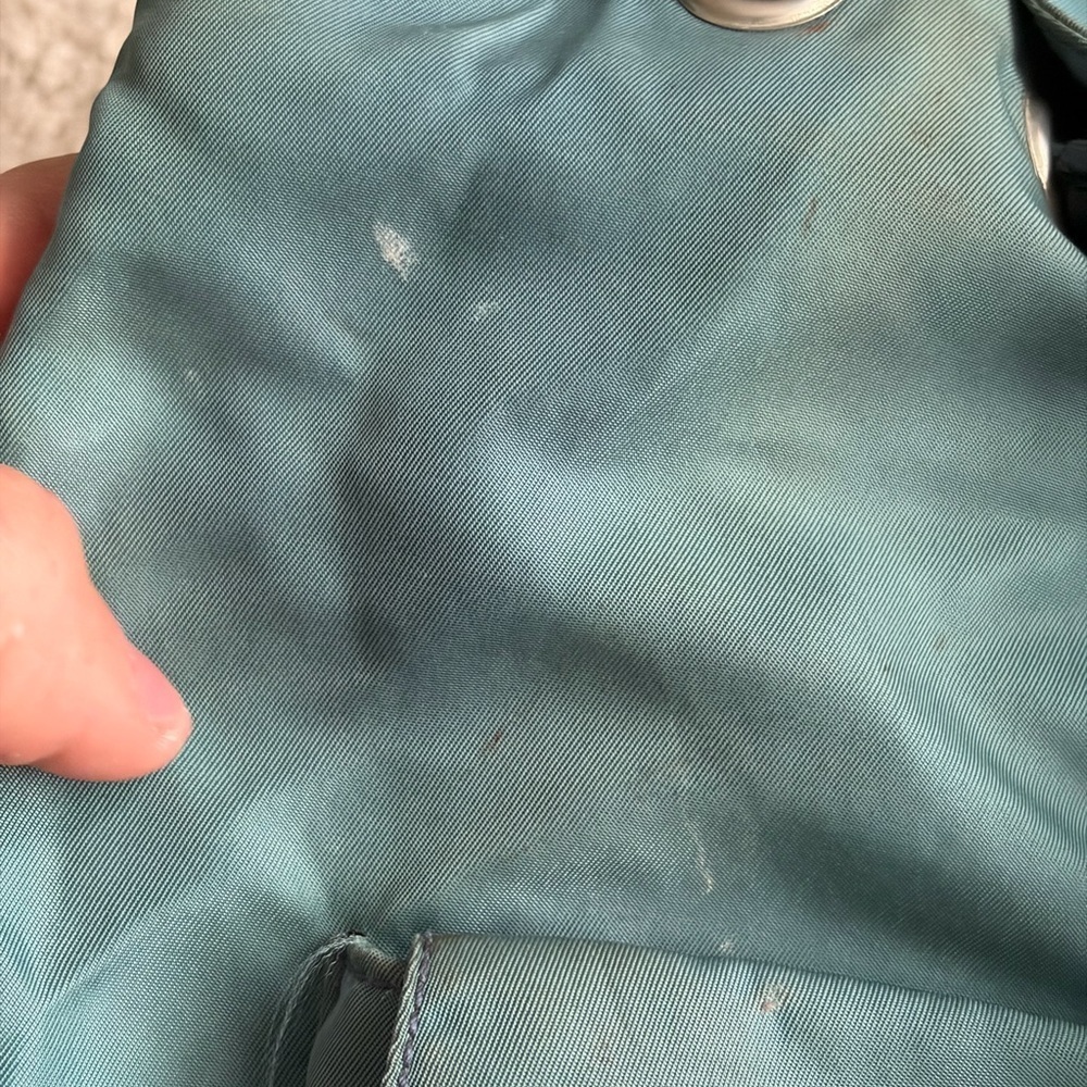 Prada nylon backpack y2k 2000s in green with leather trim and silver-tone small - Picture 13 of 16